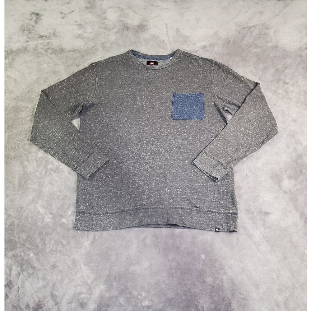 Quicksilver Sz L Men’s Sweatshirt Lindow Gray Crew Neck Long Sleeve Ca17-41